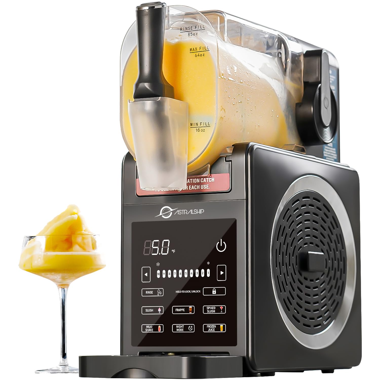 Slushie Machine 85oz Frozen Drink Maker with 6 Preset Programs, Smart Temp Control, Rinse, Low-Sugar & Alcohol Alerts Slush Maker for Milkshakes, Margarita Smoothie, Frappes and More, No Ice Needed Slushie Machine 85oz Frozen Drink Maker with 6 Preset Programs, Smart Temp Control, Rinse, Low-Sugar & Alcohol Alerts Slush Maker for Milkshakes, Margarita Smoothie, Frappes and More, No Ice Needed