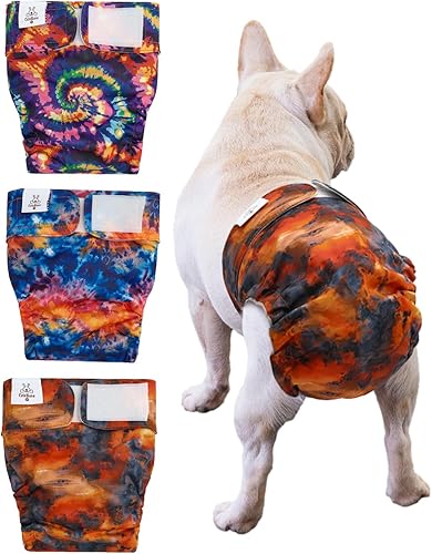 Miniatura 11 de CuteBone Pañales lavables para perras, paquete de 3 pantalones de entrenamiento para cachorros WWD02XS