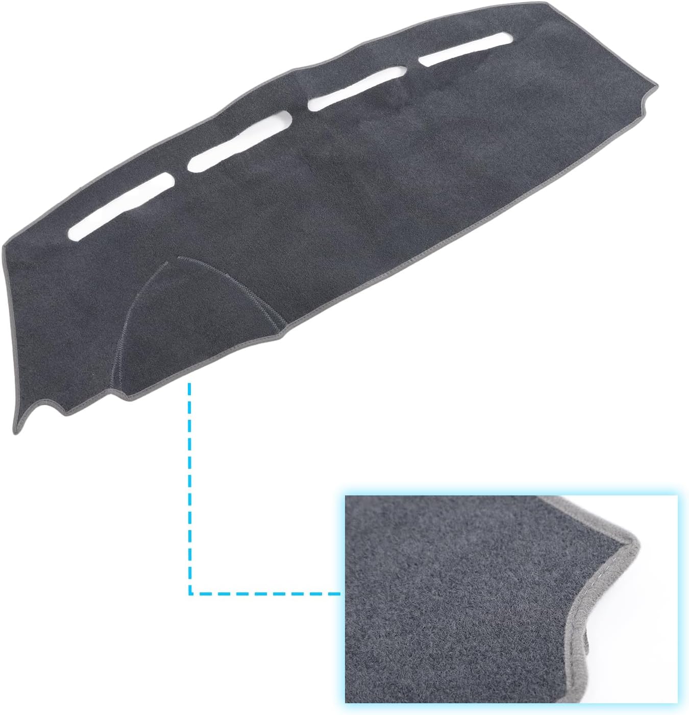 LLKUANG Dash Cover Mat Dash Mat Compatible with Fiat 500 2008-2023 Polyester Car Dashboard Cover Sun Shade Pad Anti-Slip Dash Board Accessories Dashmat Cover Mat (Grey)