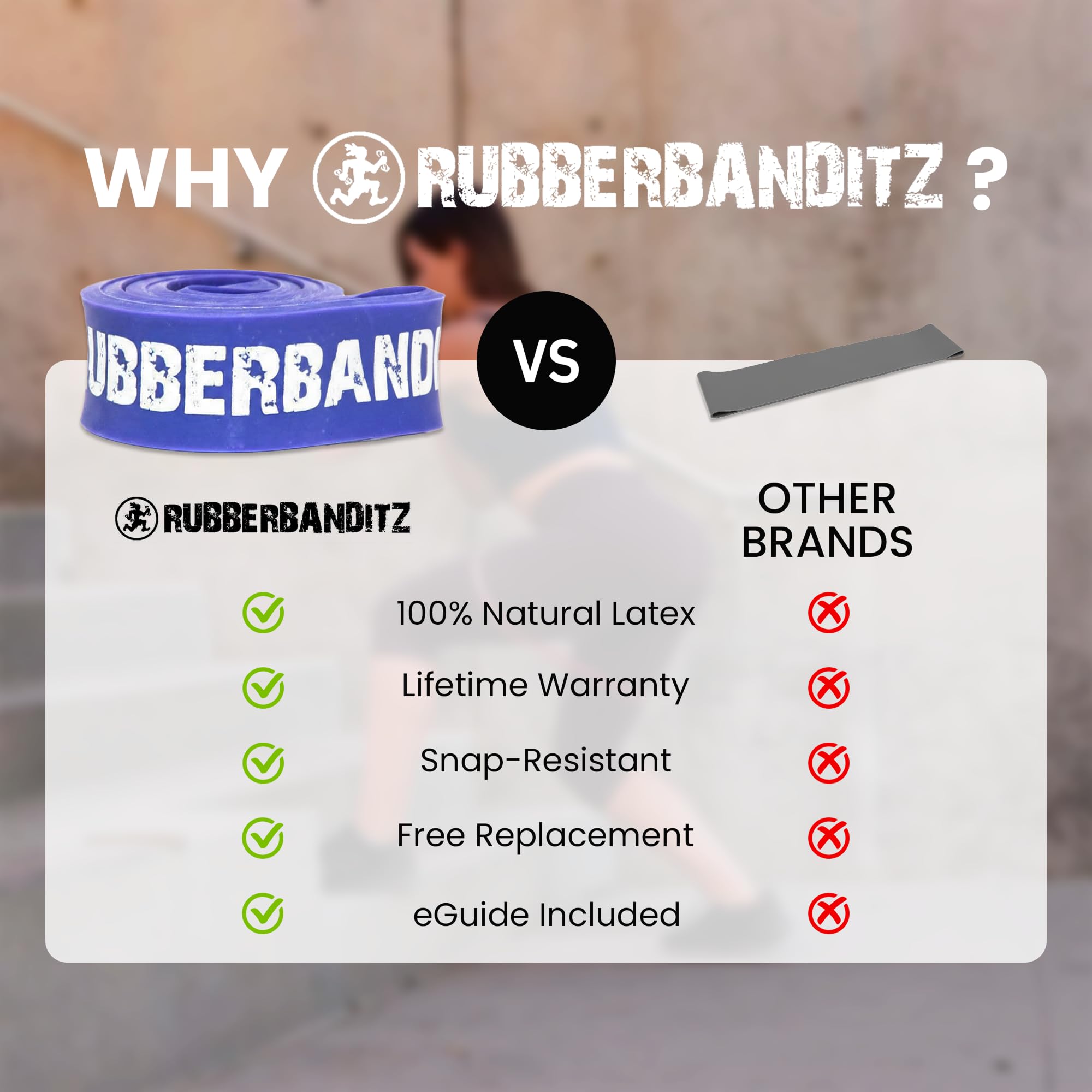 RubberBanditz RB 30,5 cm wytrzymała opaska rehabilitacyjna - #4 fioletowa - odporność 18-36 kg