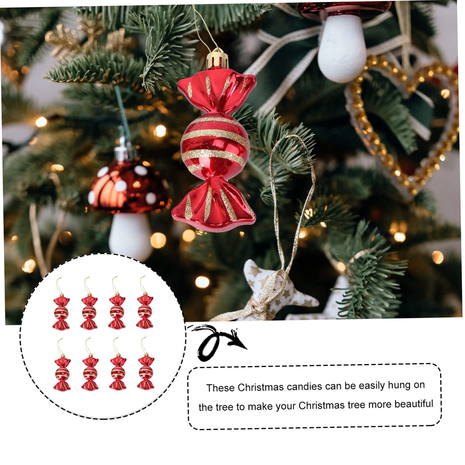 ifundom 24piezas Adornos Colgantes De Forma para Decoración Navideña Paquete para Árbol De Navidad y