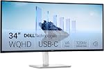 Dell 32 Plus 4K QD-OLED Monitor S3225QC - 31.6-inch (3840 x 2160) 120Hz 0.03ms Display, Integrated 5x5W Speakers, AI-Enhanced 3D Spatial Audio, Height/Tilt/Swivel/Slant Adjustment - Ash White