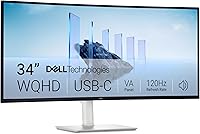 Dell S3425DW 34-Inch Curved USB-C Monitor: 3440x1440 120Hz Ultrawide, AMD FreeSync Premium, 99% sRGB, VA Panel, Built-in Speakers