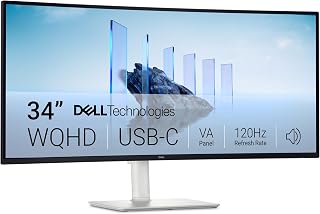Dell S3425DW 34-Inch Curved USB-C Monitor: 3440x1440 120Hz Ultrawide, AMD FreeSync Premium, 99% sRGB, VA Panel, Built-in Speakers
