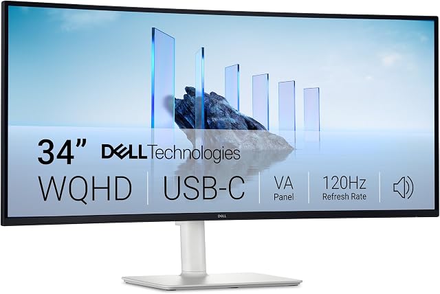 Dell 32 Plus 4K QD-OLED Monitor S3225QC - 31.6-inch (3840 x 2160) 120Hz 0.03ms Display, Integrated 5x5W Speakers, AI-Enhanced 3D Spatial Audio, Height/Tilt/Swivel/Slant Adjustment - Ash White