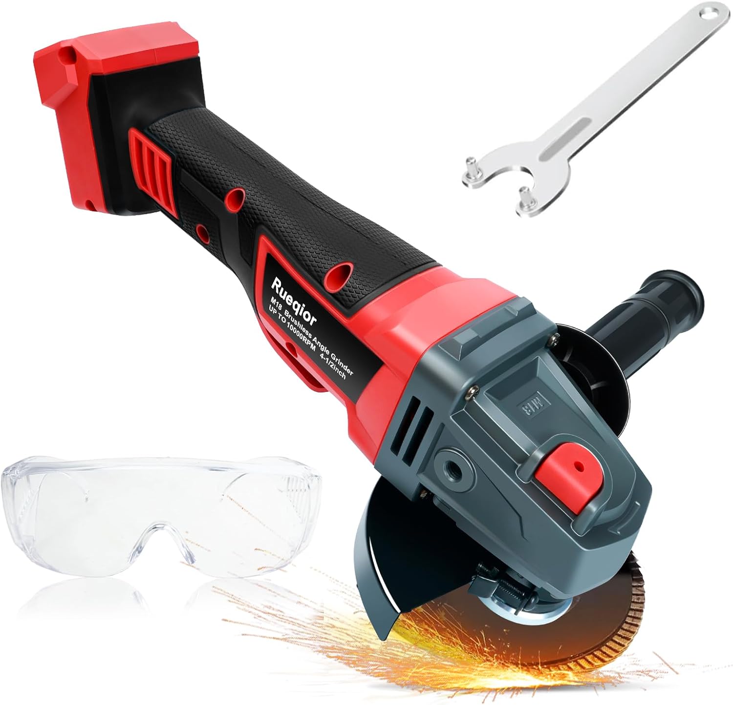 Cordless Angle Grinder Compatible with Dewalt 20V Battery, 10000 RPM Brushless Grinder 4-1/2", 3 Variable Speed Power Grinder for Cutting, Griding, Polishing (No Battery)