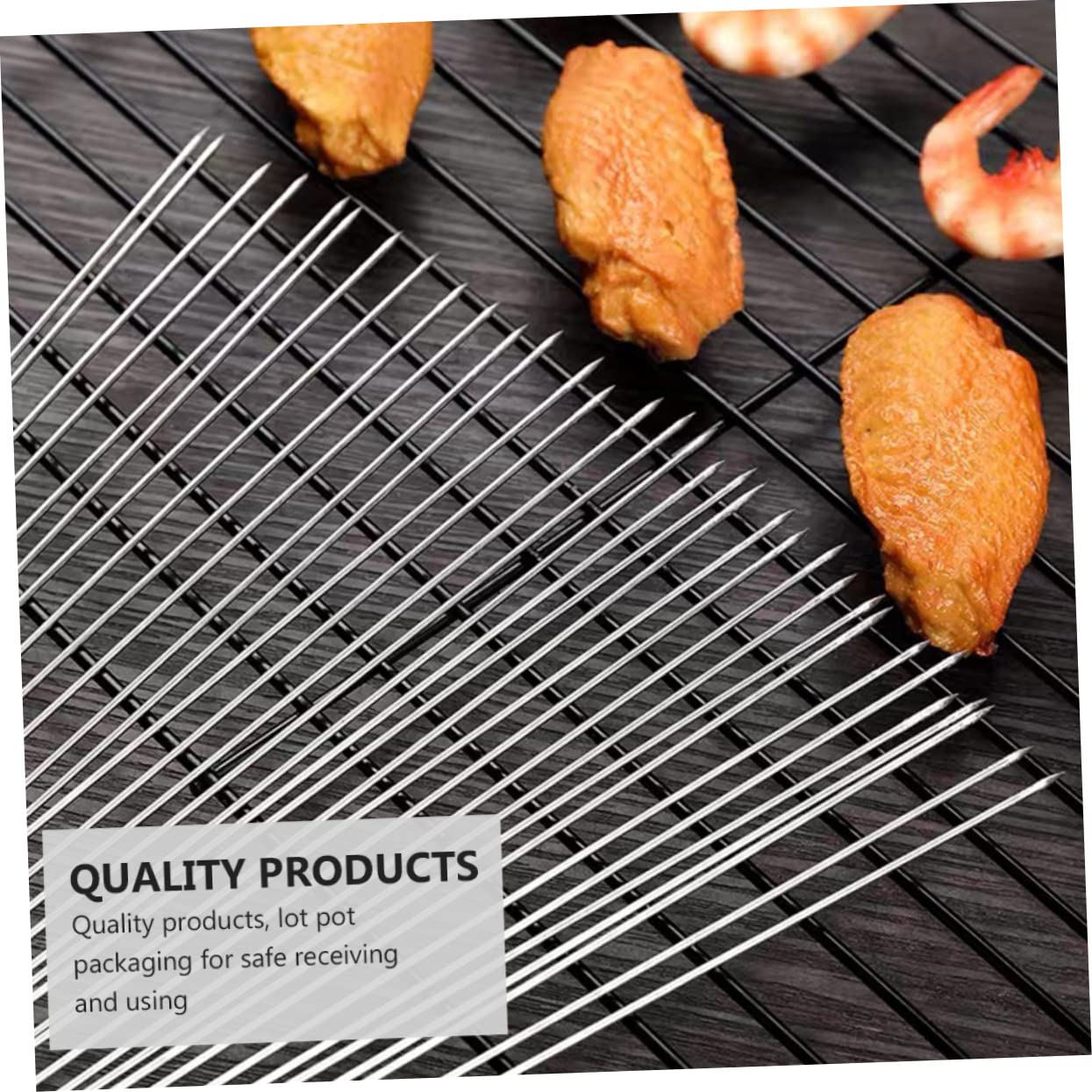 100piezas Brochetas Duraderas Inoxidable Para Barbacoa Utensilios Para Picnic Brochetas Color