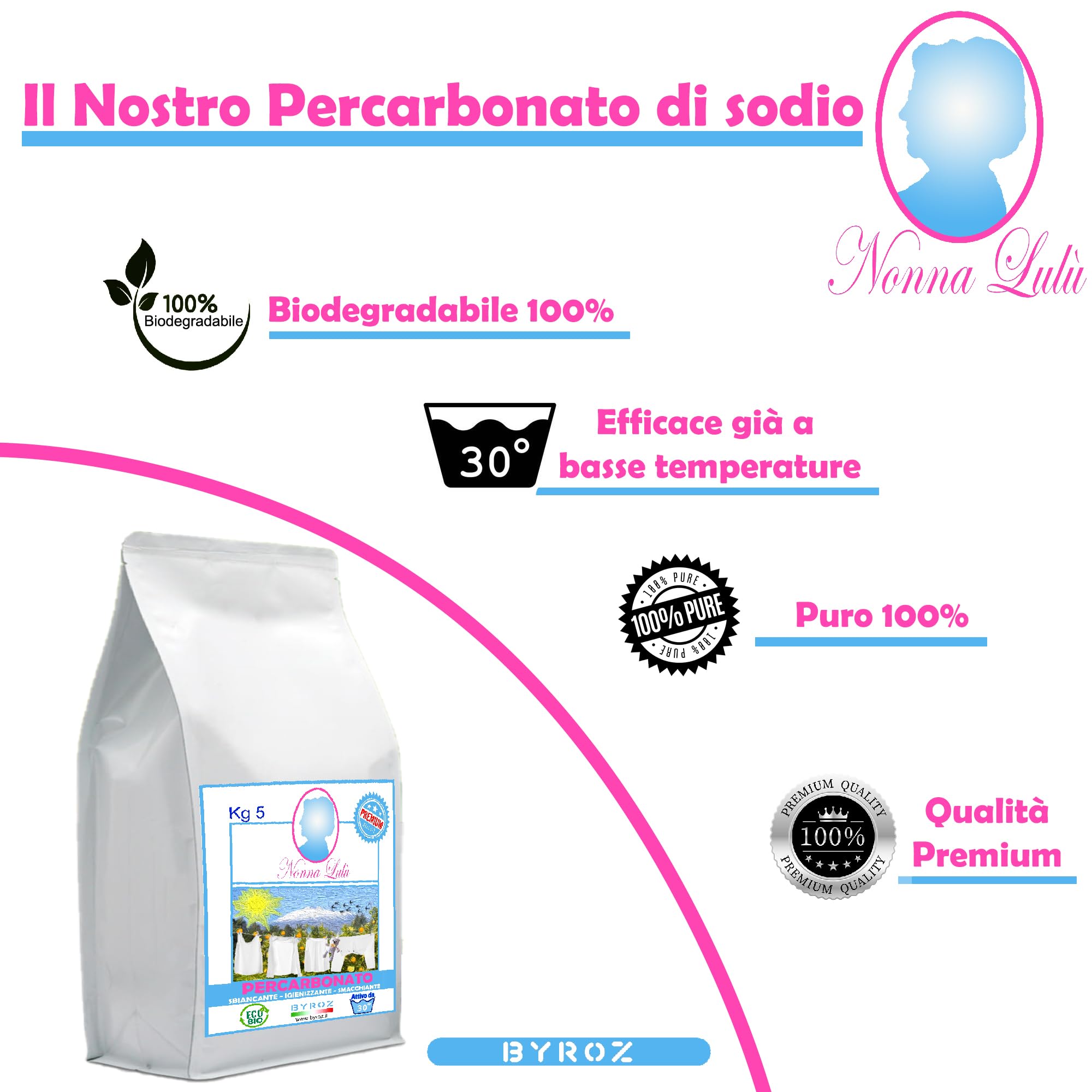 Acido Citrico Per Pulizia Calcare 5kg. Biologico, Multiuso, 100%Naturale,+ 5kg Percarbonato di Sodio Puro - Sbiancante, Igienizzante Naturale ideale per detersivo lavatrice, Attivo già a 30°