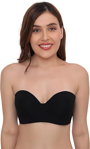 PLUMBURY Lightly Padded Strapless Multiway Underwire Everyday Bra for Women, Size 34-40