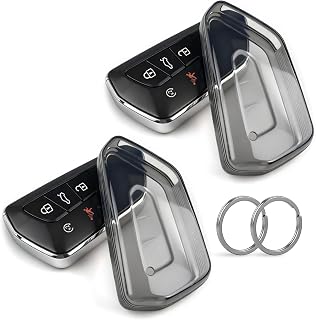 Clear TPU Key Fob Cover, Compatible with VW Atlas ID.3 ID.4 Golf 8 GTI R Seat Leon MK4 (2020-2026) 3/4/5 Buttons etc, Transparent Soft Key Case (Grey, 2 Pcs)
