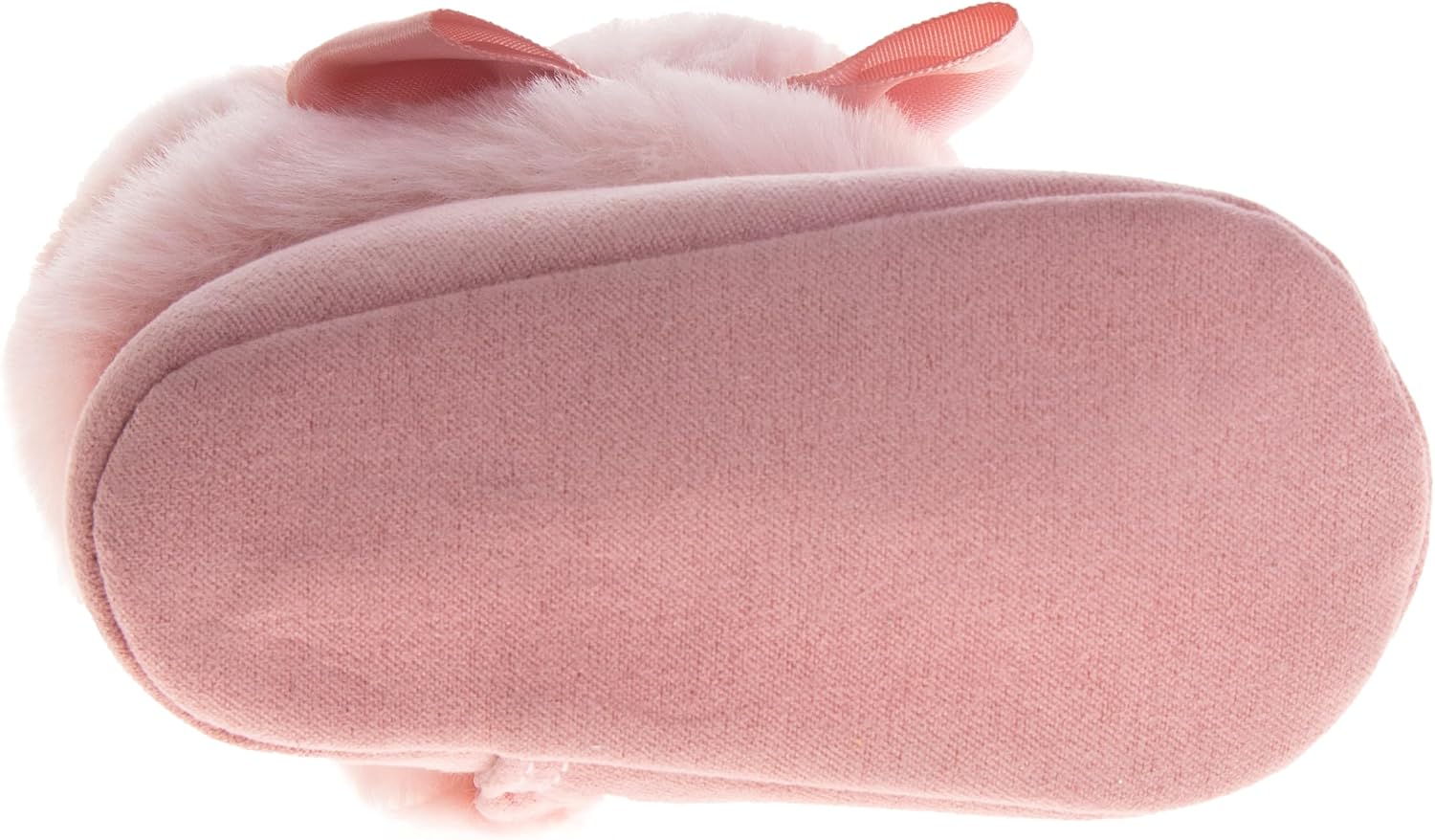 Josmo Infant Girls Booties Faux Fur Baby Shoes with Bow and Pom Poms, Soft and Warm Crib Boots for Newborns (Size 2-4 Infant)