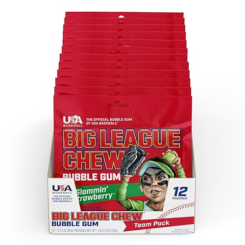 Big League Chew Bandeja de fresa  12 paquetes