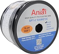 Vista 16 de SPT-2 18/2 Cable de cobre para iluminación de paisaje de bajo voltaje, 500 pies, blanco, calibre 18, 2 conductores, entierro directo al aire libre