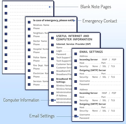 Vista 29 de Forvencer Libro de contraseñas con pestañas alfabéticas individuales, cuaderno de contraseñas pequeño de 4 x 5.5 pulgadas, guarda contraseñas