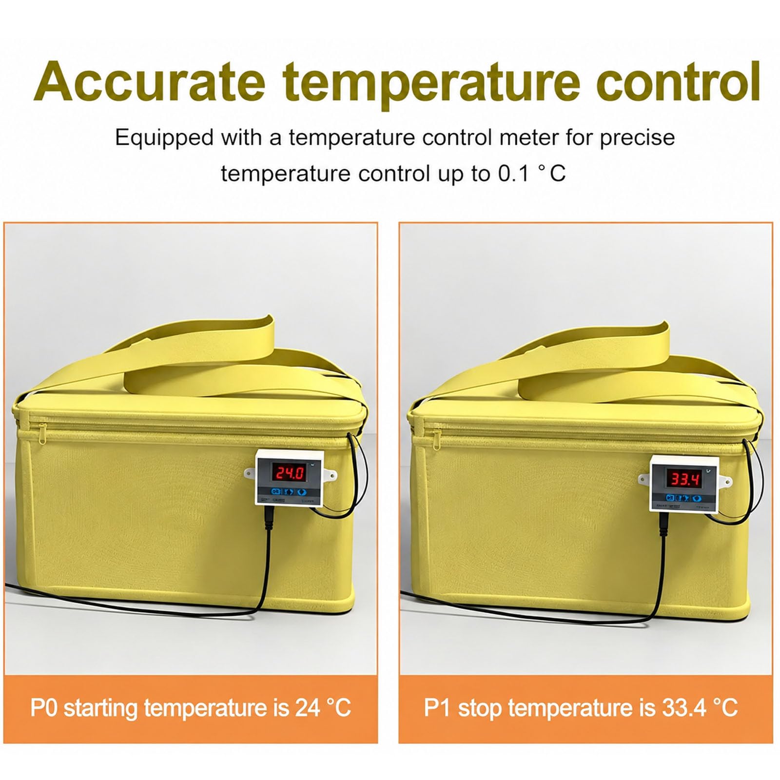 JOSBY Fermentadora Versátil, Caja Aislante para Fermentación, con Control Preciso De Temperatura Y Caja De Fermentación Plegable con Aislamiento Térmico, para Hornear En Casa Masa Madre Yellow