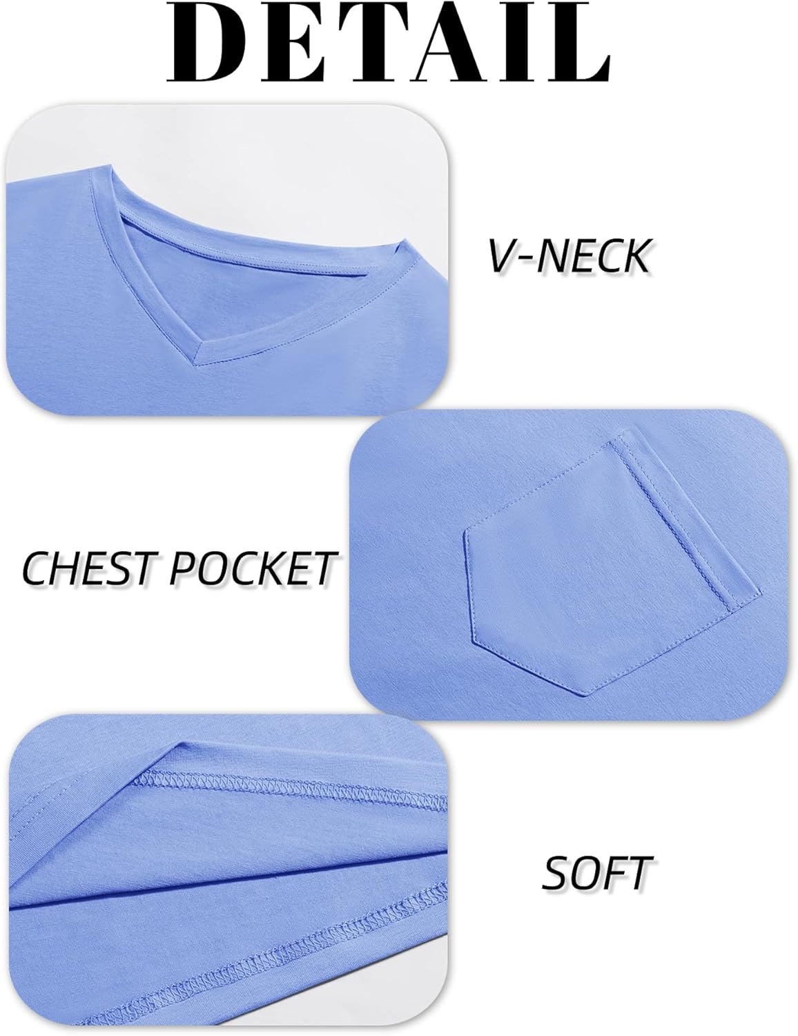 Runcati Mens Cotton V Neck T-Shirts Short Sleeve Casual Basic Summer Beach Pocket Tee Tops - Image 4