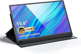 ICJ 15.6'' Portable Monitor, 1080P FHD USB-C Laptop Monitor HDMI Computer Display HDR IPS Gaming Monitor with Low Blue Light, Dual Speakers for Laptop PC MAC Phone PS4 Xbox Switch
