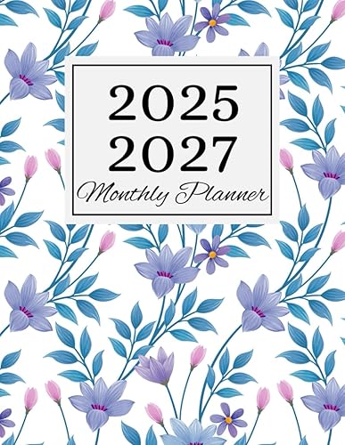3 year calendar 2025-2026-2027 monthly planner: Three Year Schedule Organizer (January 2025 through December 2027) Size 8.5"x11" with Floral Cover