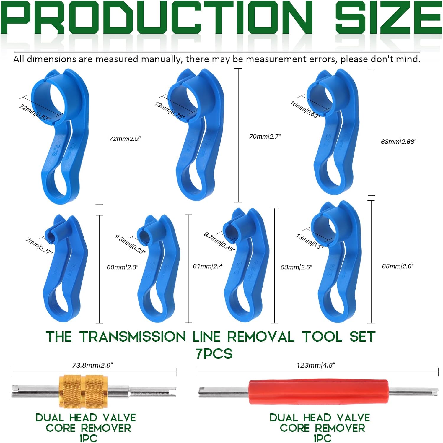 Keadic 17 Pcs Quick Disconnect Tools Kit Contains 2 in 1 Scissor Remover and 1/4" 5/16" 3/8" 1/2" 5/8" 3/4" 7/8" Transmission Oil Cooler Hose Removal, Fuel Line Disconnect Tool for A/C, Heater