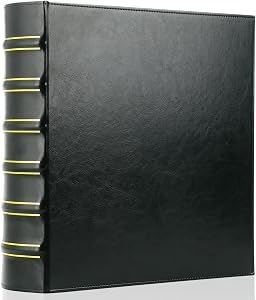 Vintage 3 Ring Binder, 2 Inch Capacity D Ring Leather Binder, Classical Collection Executive Presentation View Binder with Pocket, Professional Binder Organizer Planner (Holds 400 Sheets), Dark Green