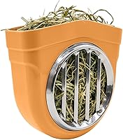 Vista 8 de Comedero de heno para animales pequeños, cuerpo ABS a prueba de masticación, rejilla de acero inoxidable 304 Timothy Alfalfa para conejito de Azul