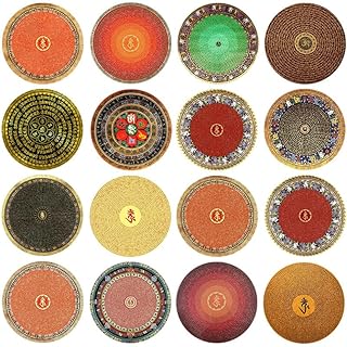 16 Pcs Buddhist Zen Sutra Refrigerator Magnets, Magnetic Crystal Glass Office Home Decorative Stickers, Inner Peace Meditation Positive Thinking Yoga