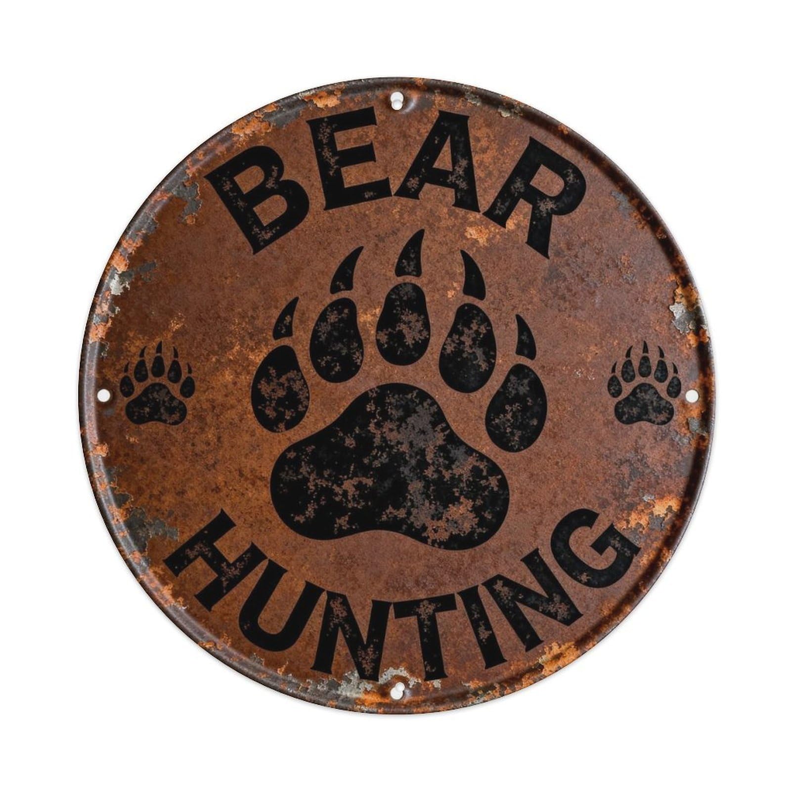 Bear Hunting Metal Tin Sign Plaque