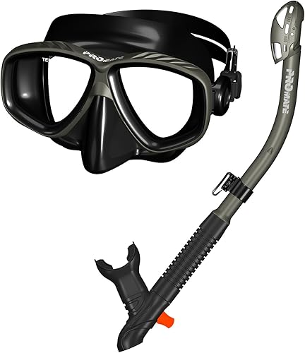 Miniatura 8 de Promate Máscara de purga de snorkel y conjunto combinado de snorkel seco (SCS0096) Verde No Rx,Todo Negro No Rx,Negro No Rx,Claro No Rx,Rosa No