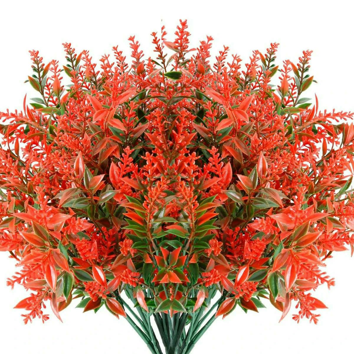 AYHTUD Artificial Flowers Cheap Lavender Fake Plants Grass Wedding Home Garden Decor Photography Props Outdoor Bonsai-Orange-3pcs