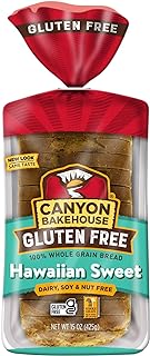 Canyon Bakehouse Hawaiian Sweet Gluten Free Bread, Whole Grain Sandwich Bread, Fresh, 15 oz Loaf
