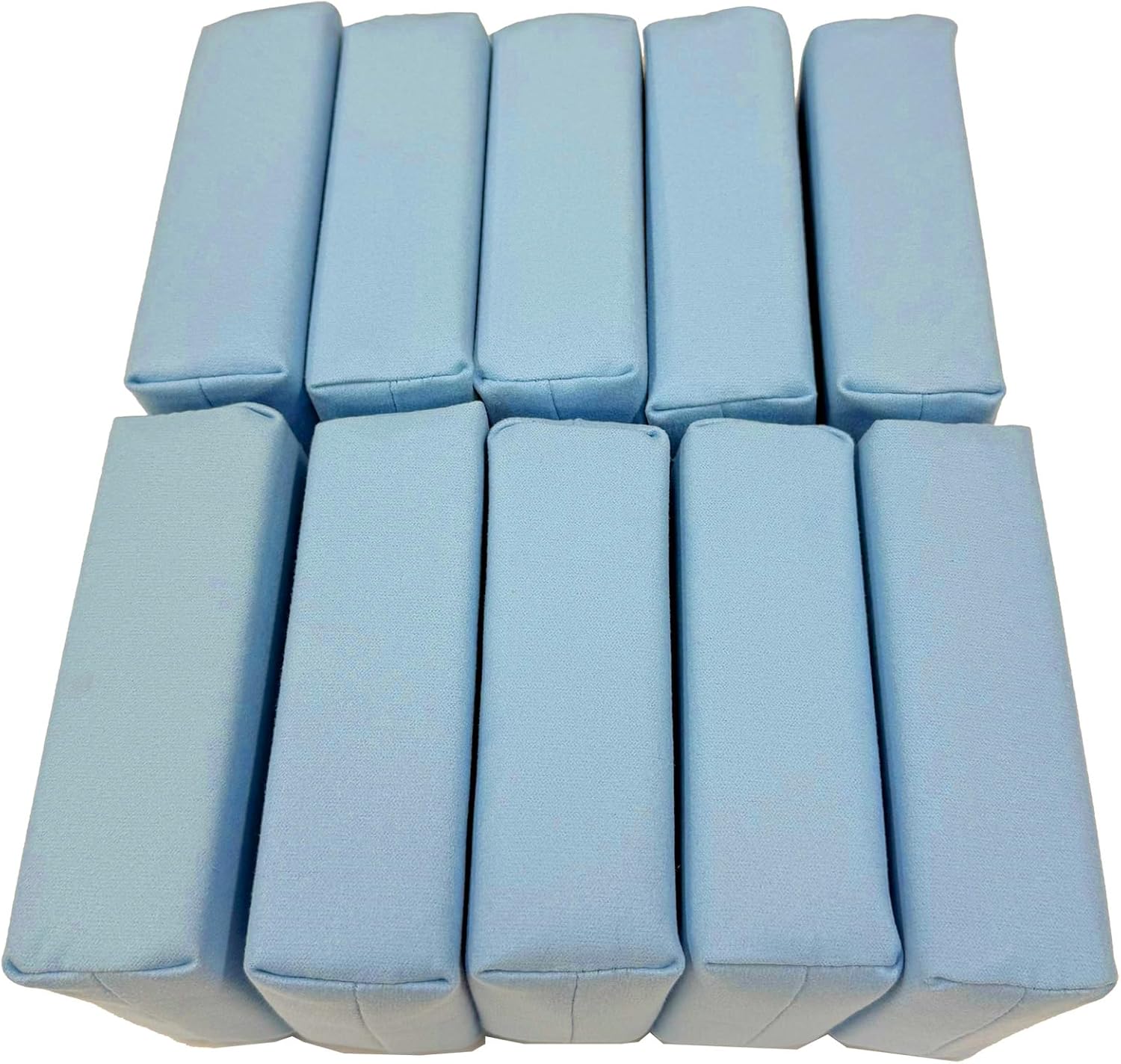 Detailer's Preference Suede Scratch-Free & Streak-Free Microfiber Coating Applicators, Less Absorbent to Save Wax & Coatings with Hidden Stitching & Ergonomic Design, 5”x3”x1.5”, Blue, 10-Pack