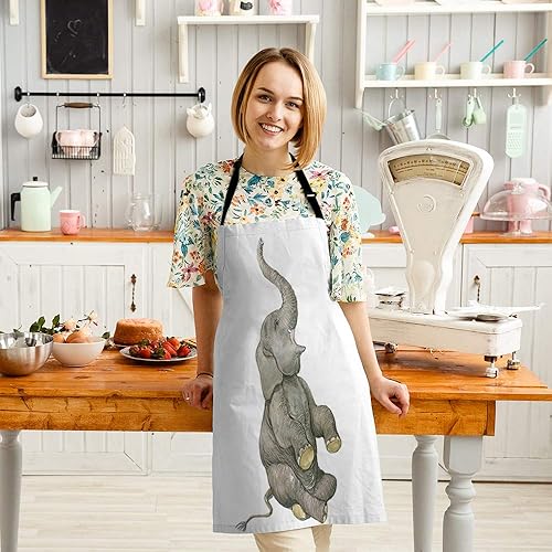 Miniatura 10 de HGOD DESIGNS Delantal de cocina para gatos para cocinar, jardinería, baberos ajustables para el hogar, tamaño adulto