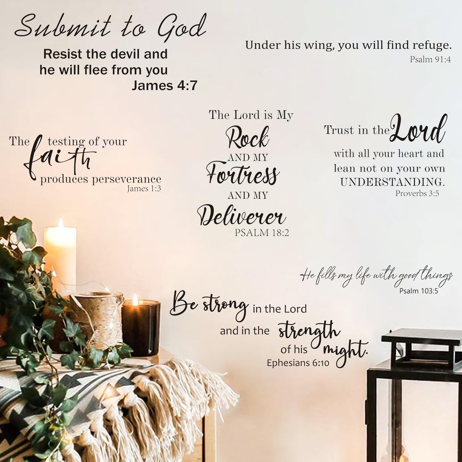 HPNIUB Be Strong Bible Verse Wall Stickers Scripture Christian Decor 90x30cm — image 1