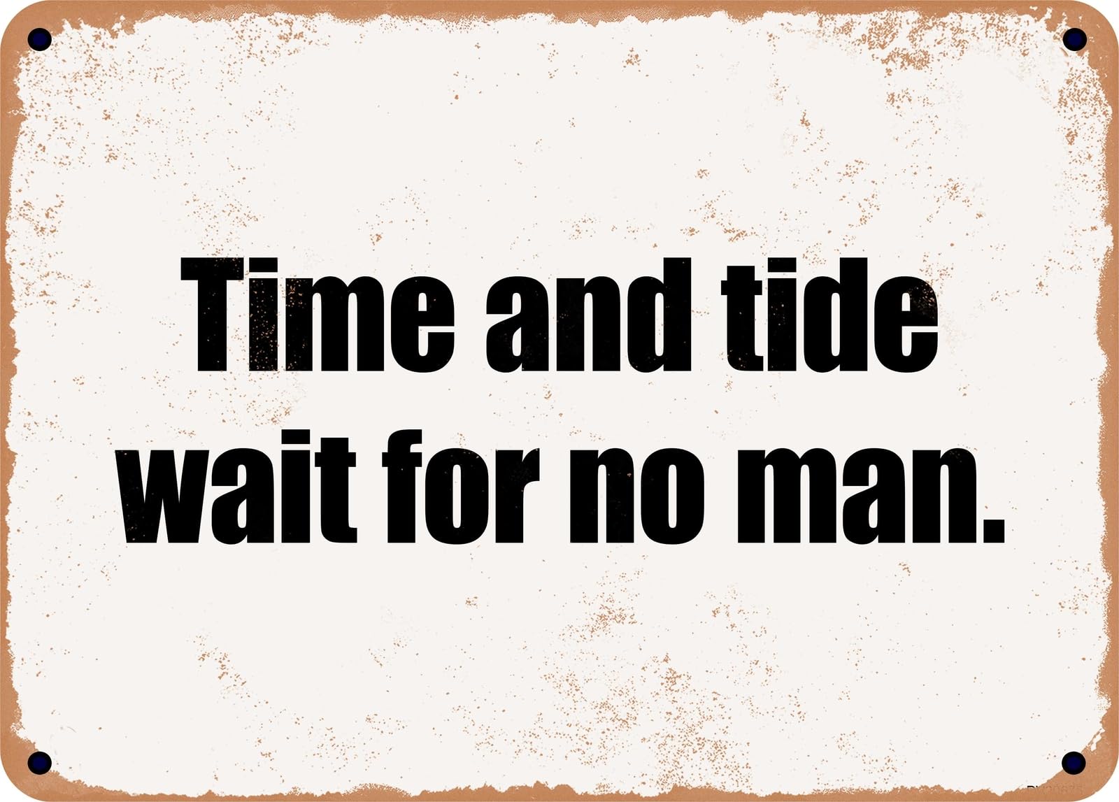 Miaomansenstore Metal Sign - Time And Tide Wait For No Man Home Decor