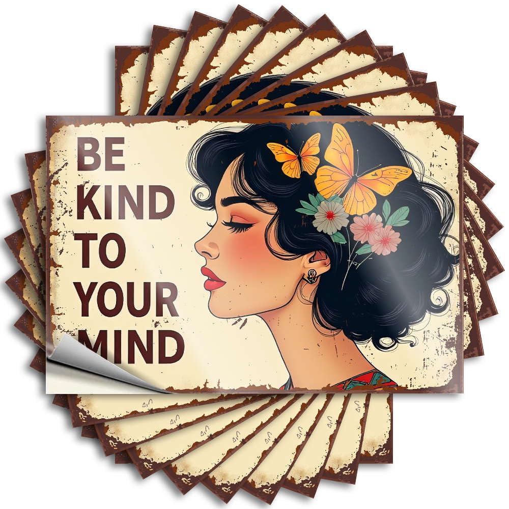 Girls Tumbler Quote - Be Kind to Your Mind Autumn Durable Sticker Easy Apply for Football Decor(8X12CM)