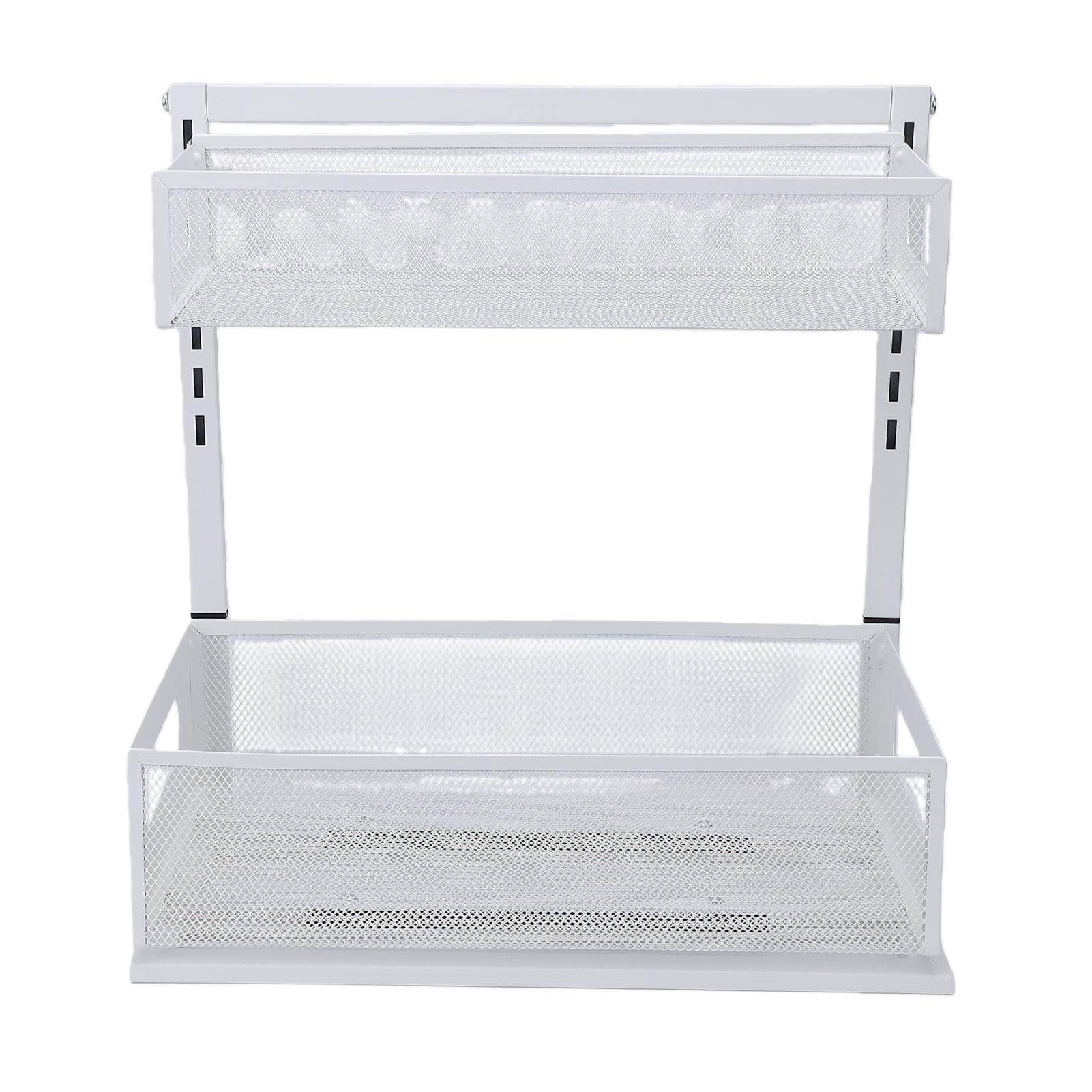 ViaGasaFamido Organizador bajo Fregadero Extraíble de 2 Niveles, Estante | Construcción de Acero Al Carbono, Soporta 100 Lb, Riel Deslizante Suave