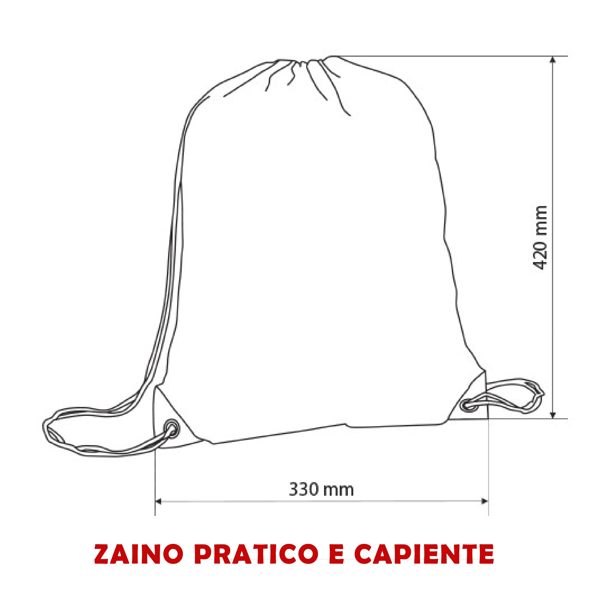 50 Sacchi Borsa Zaino City Bianco Non Stampato cm 33X42