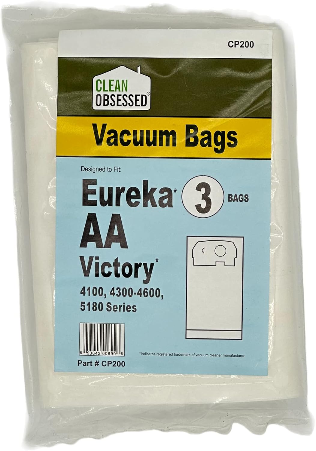 Clean Obsessed Replacement For Eureka Type AA Micro Paper Bags, 3/Pk