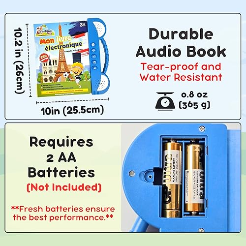 Miniatura 6 de ZeenKind French English Talking Learning Book for Kids 2 3 4 5 6 Years Old, Learn French Interactive Audio Sound Books for Toddlers, Francais