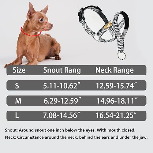 Miniatura 2 de Collar de cabeza de perro para paseos fáciles y suaves, para perros pequeños, medianos y grandes, con patrón de moda (L, morado)