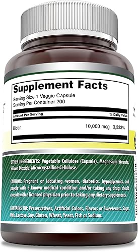 Miniatura 2 de Amazing Formulas Suplemento de biotina de 10000 mcg sin OMG sin gluten apoya el cabello la piel y las uñas saludables promueve el rejuvenecimiento