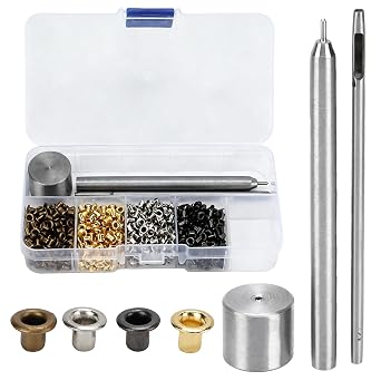 Grommets 2mm Grommet kit 800 PCS | Small Grommet Kit with 3 PCS Install Tool and Storage Box, Leather Metal Eyelets Kit for Shoes Clothes Crafts Bag Project
