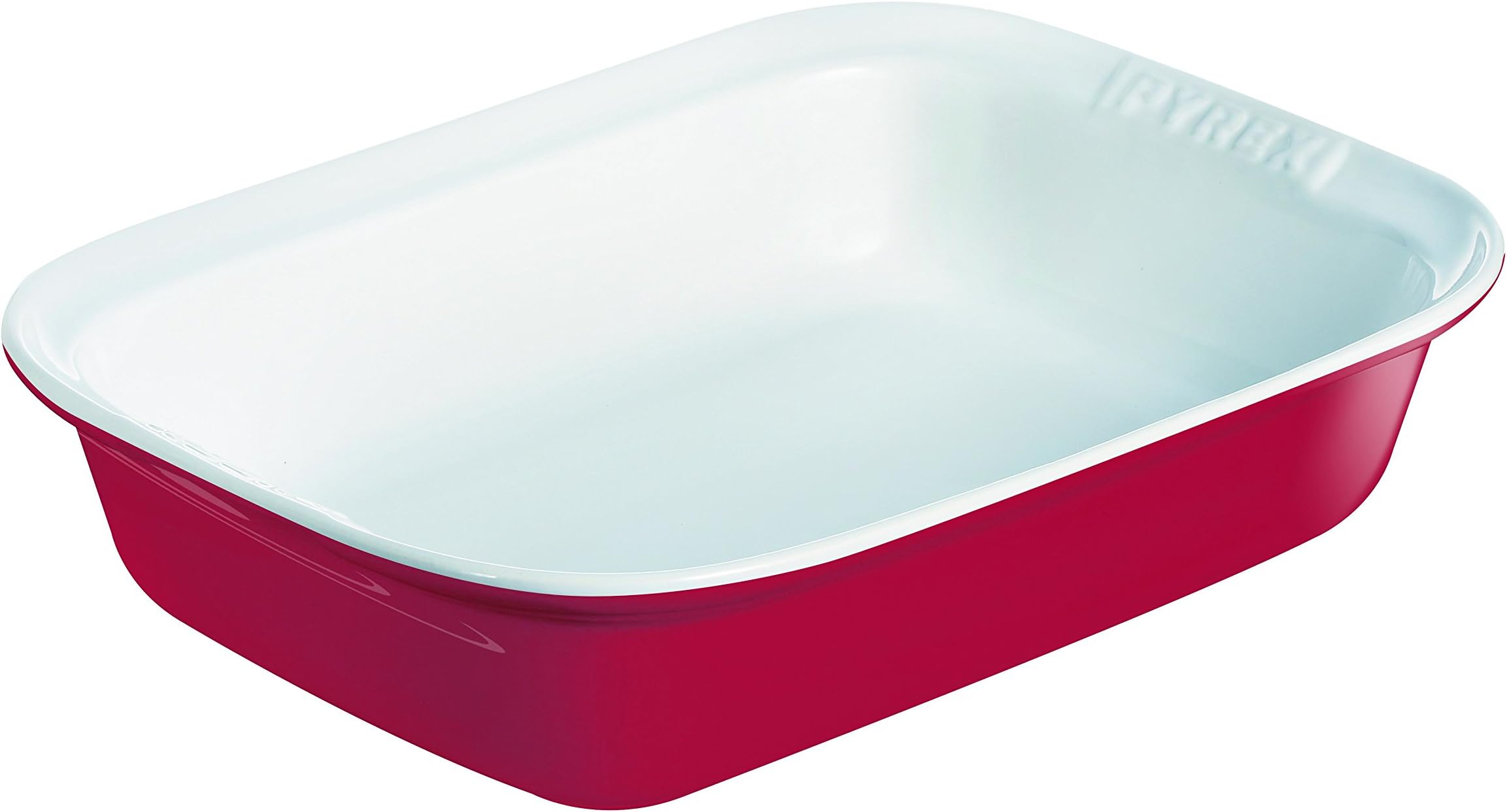 Pyrex Impressions Red Ceramic Rectangular Roaster Dish, Red, 31x20 cm