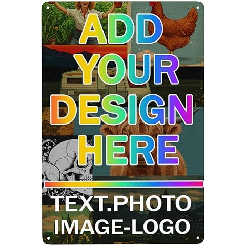 Custom Vintage Metal Tin Sign, Customizable Your Own Text Photo, Funny Decorative S...