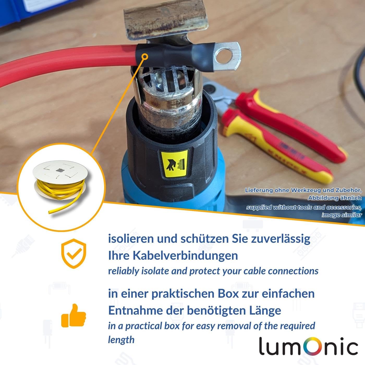 Tubi Termorestringenti Lumonic 3:1 Nero - Con Adesivo, Da 9mm A 3mm, Per Isolamento Cavi - Foto 9