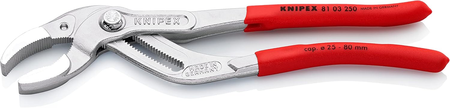 Knipex 81 03 250 SB Siphon- and Connector Pliers 9,84" chrome plated in blister packaging