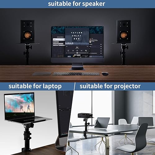Miniatura 7 de Desk Speaker Stands Pair, Starfavor Clamp-On Adjustable Speaker Stand for Studio Monitors,Bookshelf Speakers, Surround Sound Speaker - SS-01