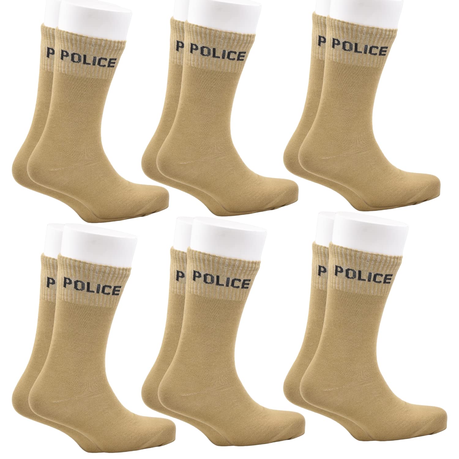 Khaki Police Socks - Calf Length, Cotton Blend for Men - Moisture-Wicking, Breathable, and Durable Socks for Work and Everyday Wear-image-29