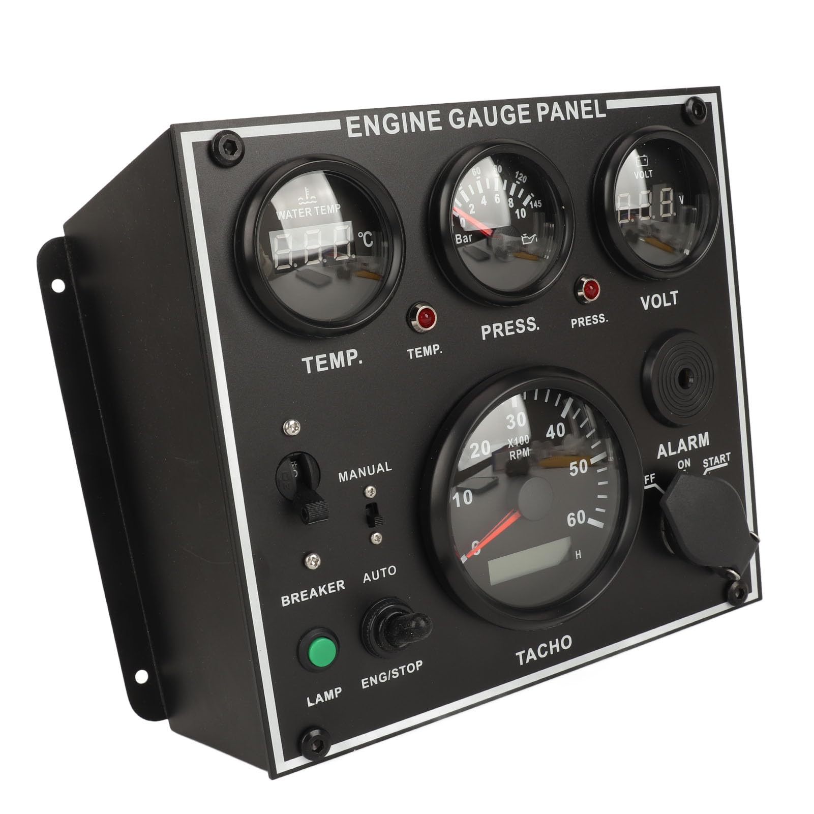 Cocoarm Conjunto de Indicadores Digitales, Panel de Indicadores de Motor, Temperatura del Agua, Tacómetro de Temperatura del Aceite para Barco, RV, Camión, 40-248 Fahrenheit