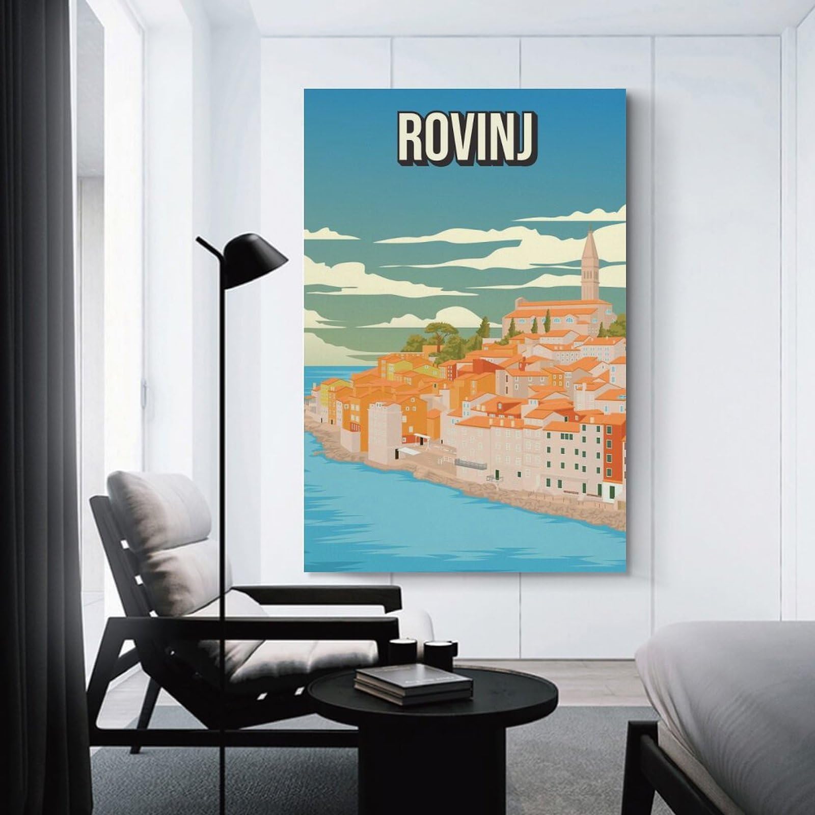 Junmoney Decorative Canvas Print Rovinj Croatia Travel, 20x30inch(50x75cm), for Entrance Walls, Hall Decor Or Foyers, A Stylish Accent for Home Entrances